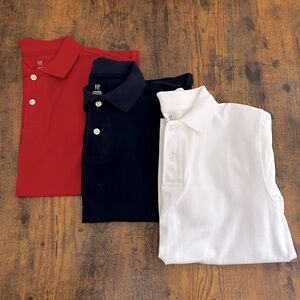 Set of 3 Gap kids organic cotton polos. White, blue, red. Price is for all 3.